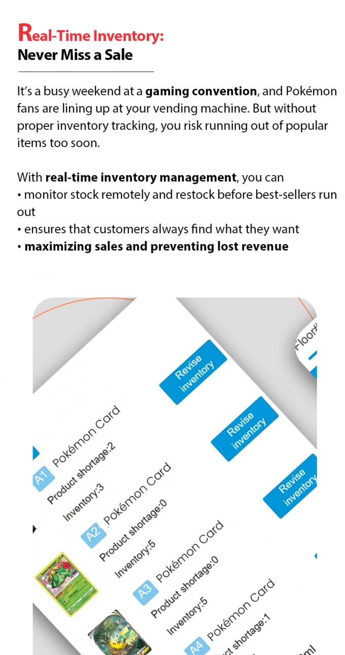 Pokémon Automated Retail Vending Machine with Touch Screen for Pokémon TCG Cards Pikachu