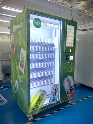 Automat do weryfikacji wieku, piwa i napojów gazowanych z niestandardową naklejką i systemem grzewczym 50°C, system chłodzenia 3°C-20°C