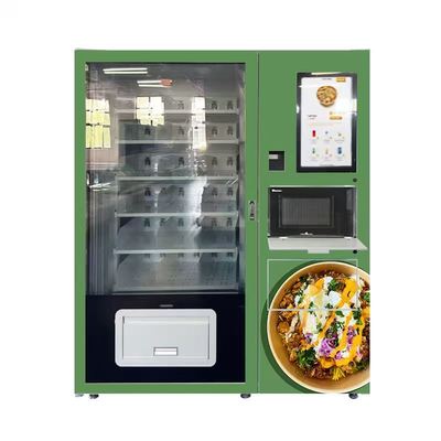 Wygodny automat do sprzedaży fast foodów z wbudowaną kuchenką mikrofalową zapewniający całodobowy dostęp do świeżych posiłków