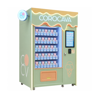 Maszyna do sprzedaży zamrożonych produktów spożywczych zaprojektowana w celu wspierania rozwoju sprzedaży detalicznej lodów poprzez przechowywanie w chłodni i łatwy dostęp do produktów