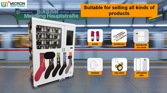 Niestandardowe automaty vendingowe z oświetleniem LED do kart transportowych, etui na telefony komórkowe, pończoch