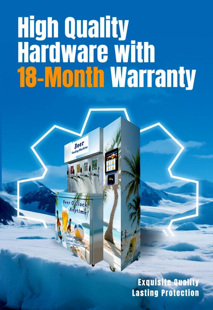 Self-service 5-8℃ Fresh Cold Beer Vending Machine with 4 Beer Options for Bars Cafeterias